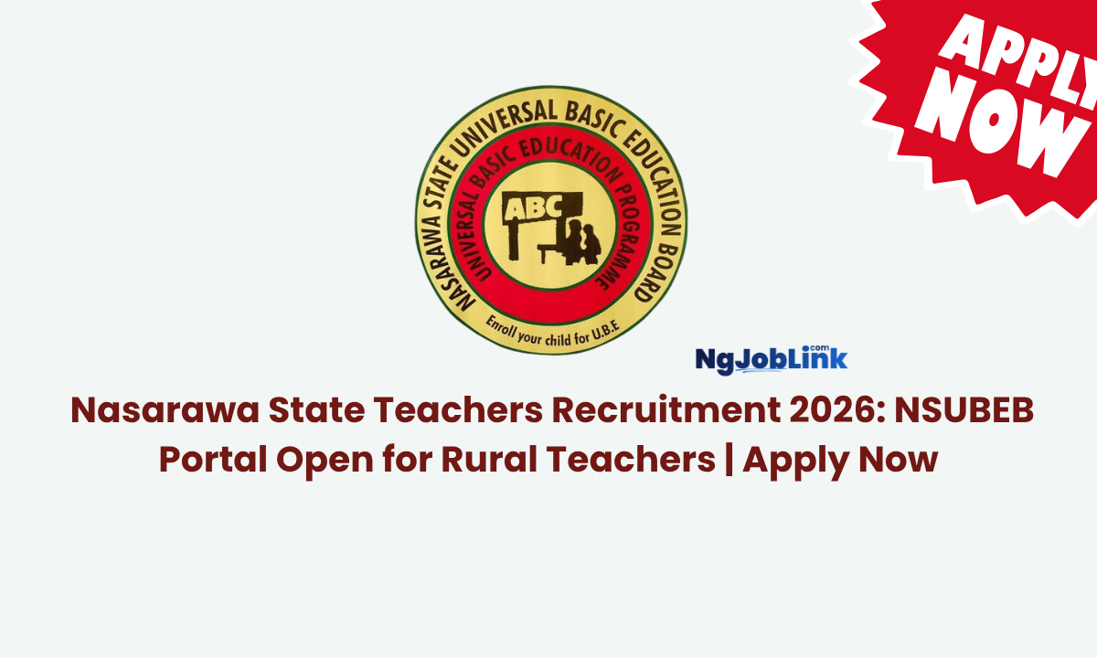 Nasarawa State Teachers Recruitment 2026 NSUBEB Portal Open for Rural Teachers
