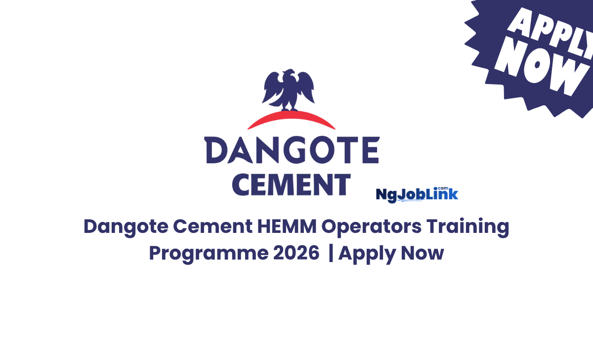Dangote Cement HEMM Operators Training Programme 2026 – Apply Now