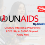 UNAIDS Internship Programme 2026 | Up to $1000 Stipend | Apply Now