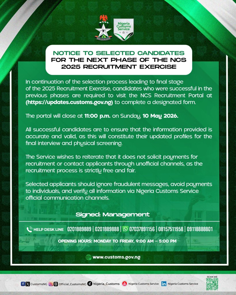 Nigeria Customs Shortlist 2026/2027 PDF Download – How to Check NCS Shortlisted Candidates 2 WhatsApp Image 2026 05 07 at 7.35.20 AM