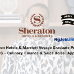 Sheraton Hotels Marriott Voyage Graduate Programme 2026 – Culinary Finance Sales Roles Apply Now